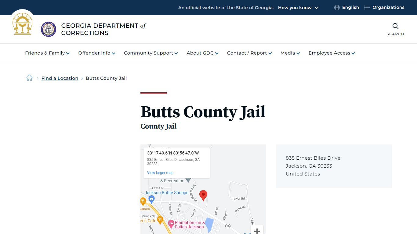 Butts County Jail | Georgia Department of Corrections